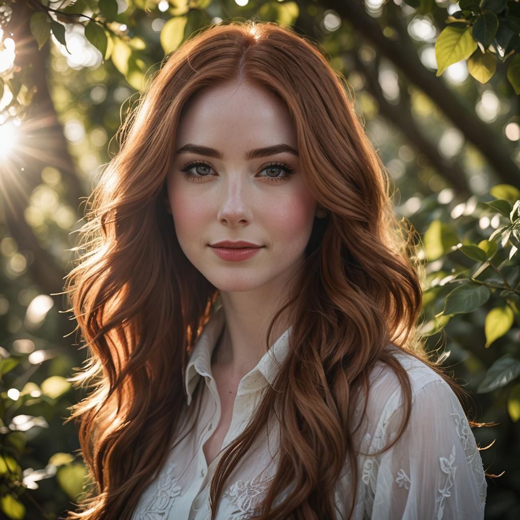 Youthful Woman with Sunlight in Professional Headshot
