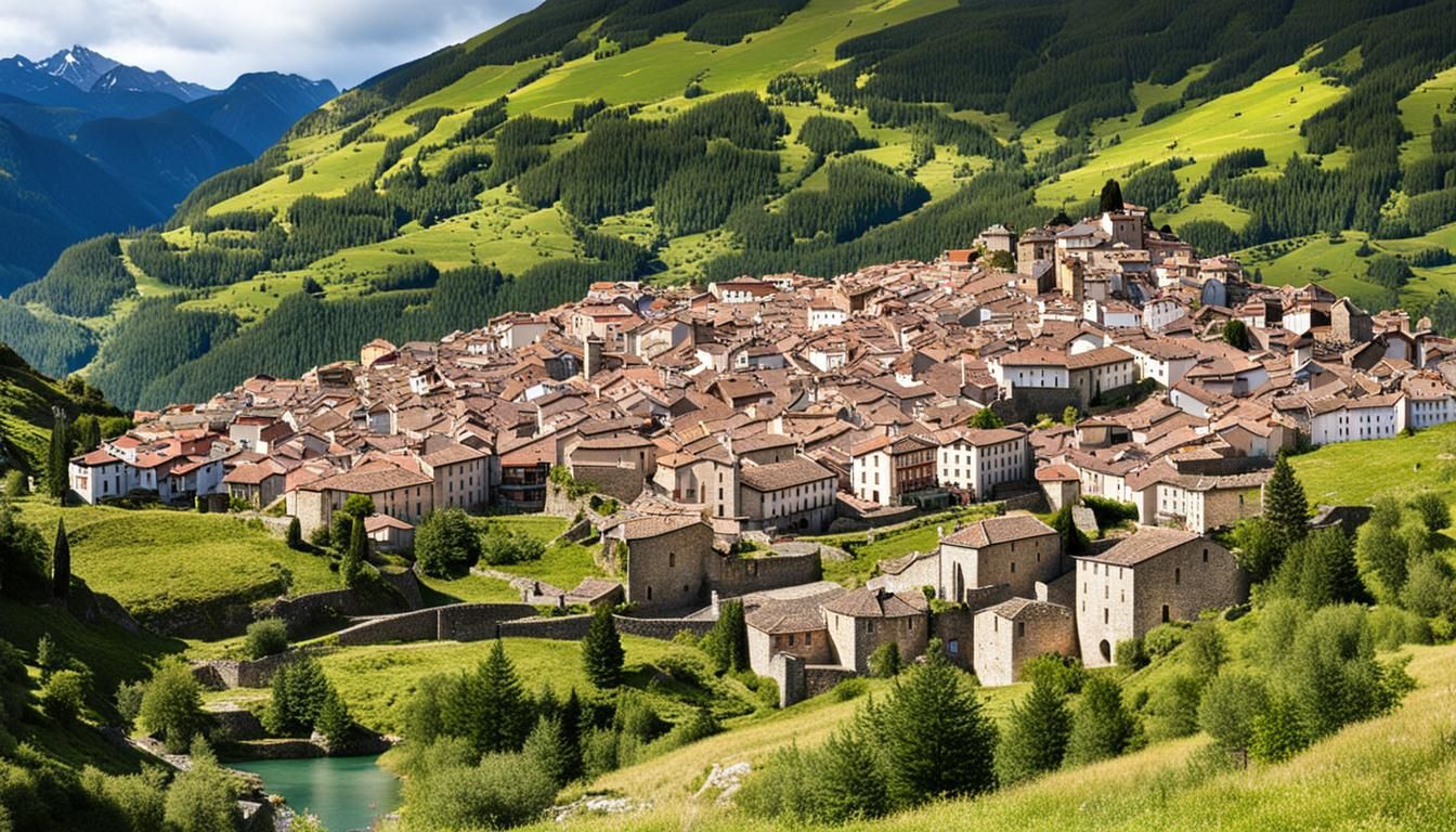 Picturesque Mountain Town in the Pyrenees
