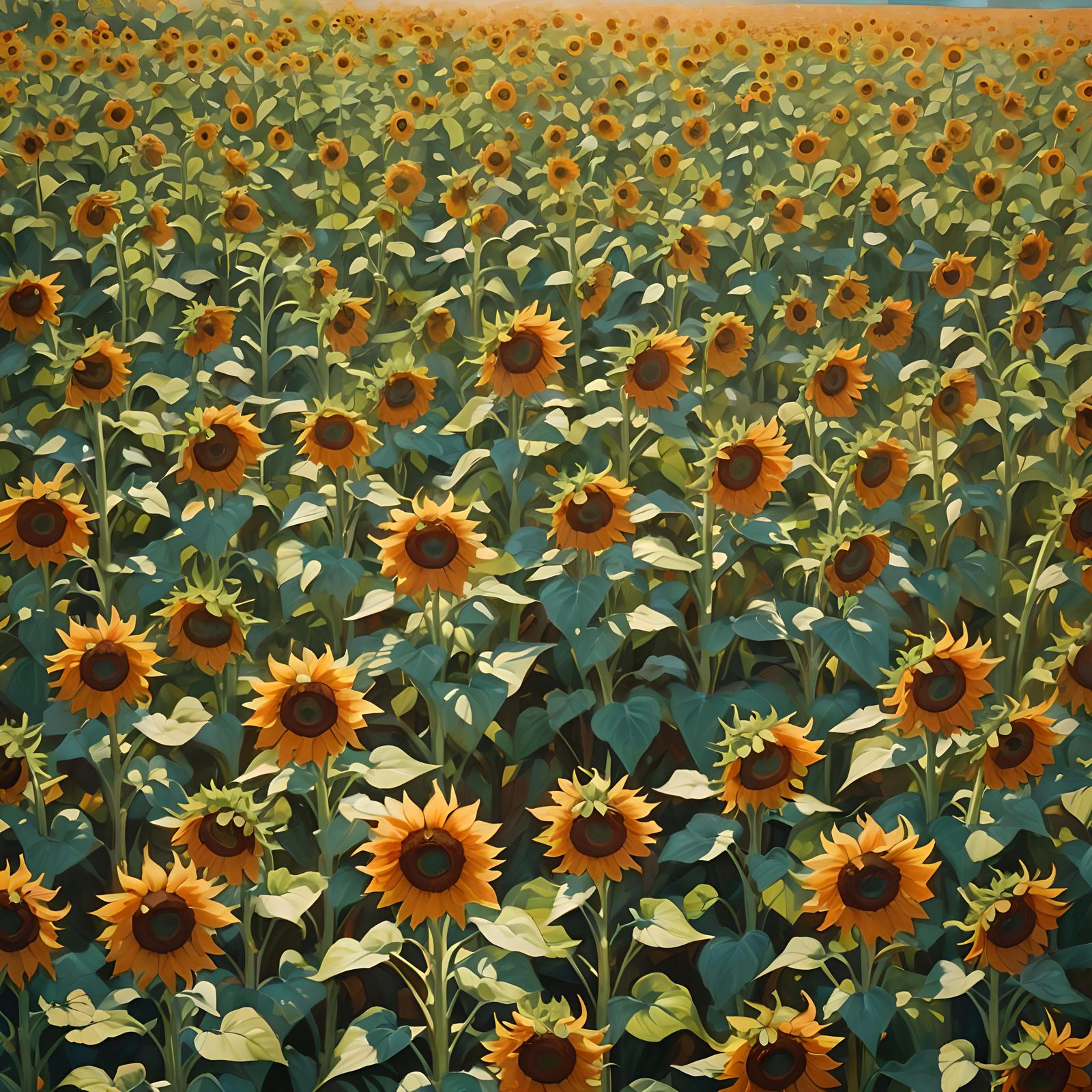 Orange Sunflowers: Detailed Matte Painting in Unreal Engine