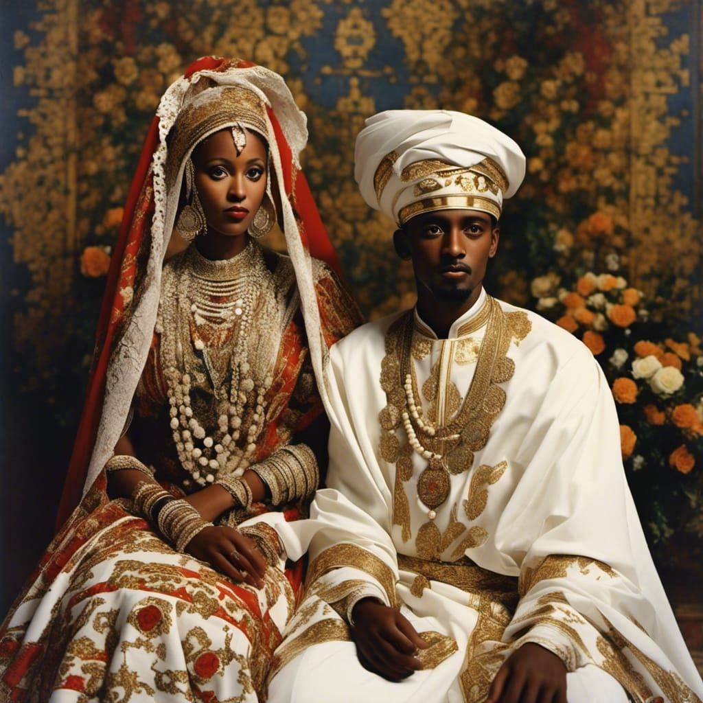 Ethiopian Wedding in 1950s Vintage Style