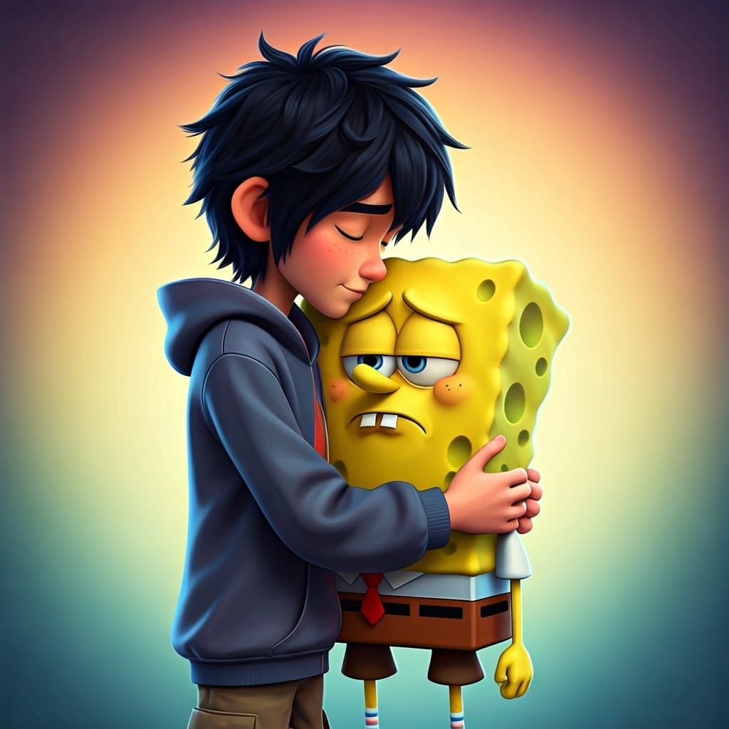 Hiro Hamada Offers Comfort to Distraught SpongeBob SquarePan...