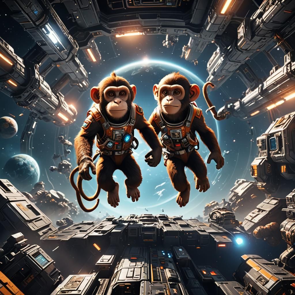 Monkey in Space with 3D Game Cinematic Feel
