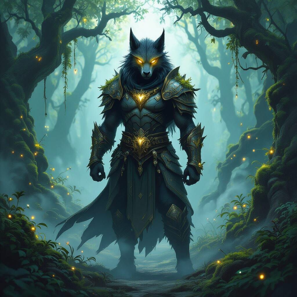 Beastkin Warrior Guarding Mystical Forest
