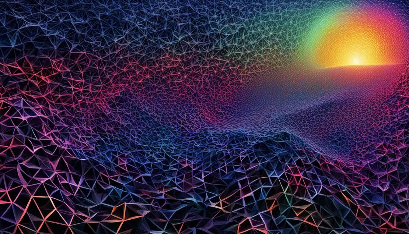 Colorful Night Sky Cubic Curve in Kosmalski Style