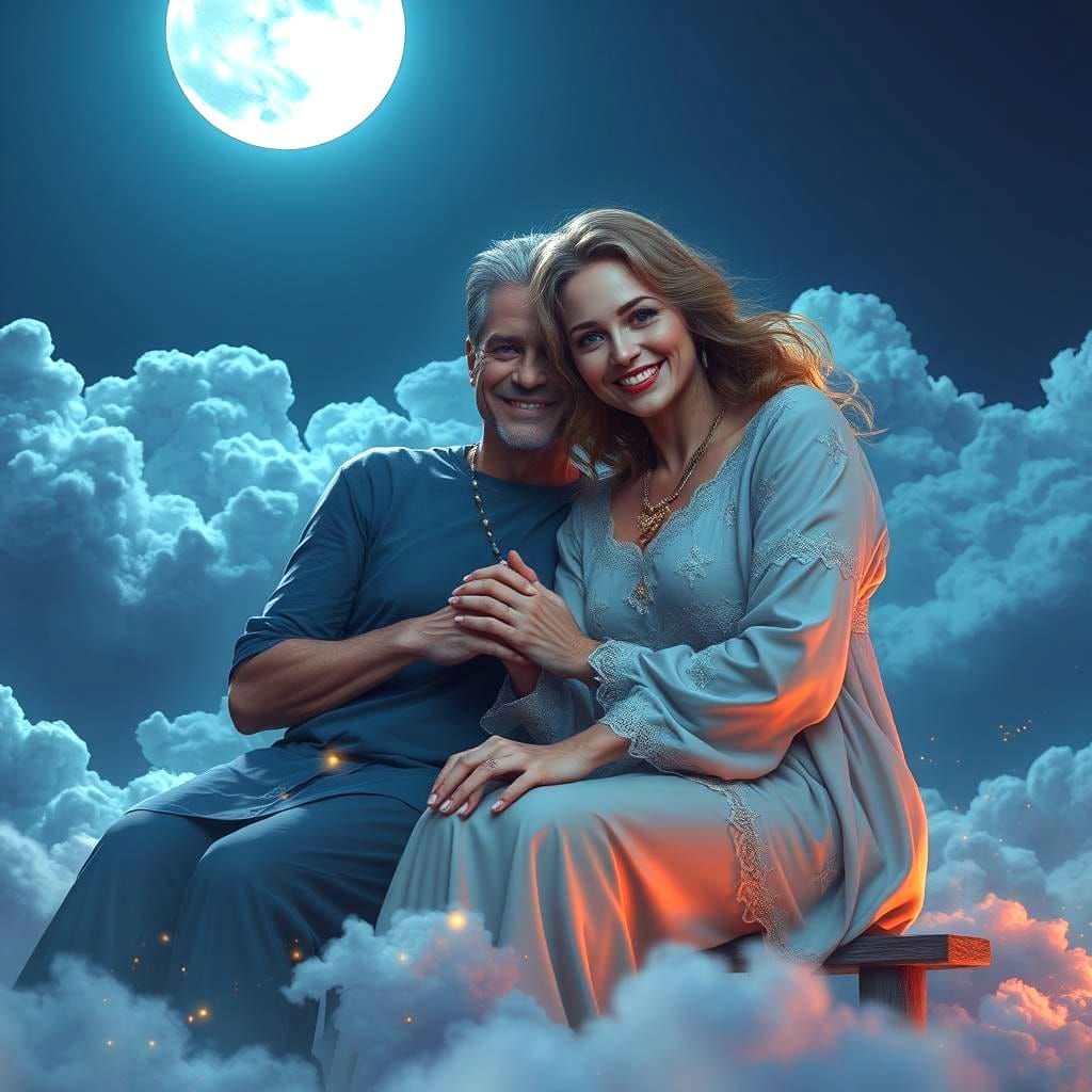 Greek Lovers in Olden Style with Moonlit Sparks