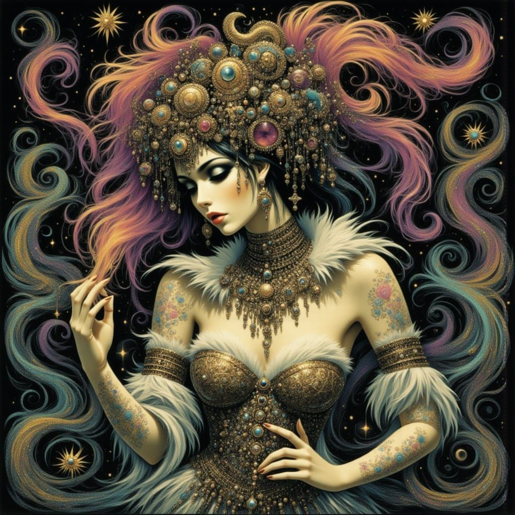 Abstract Psychosis Art with Bold Color Streaks