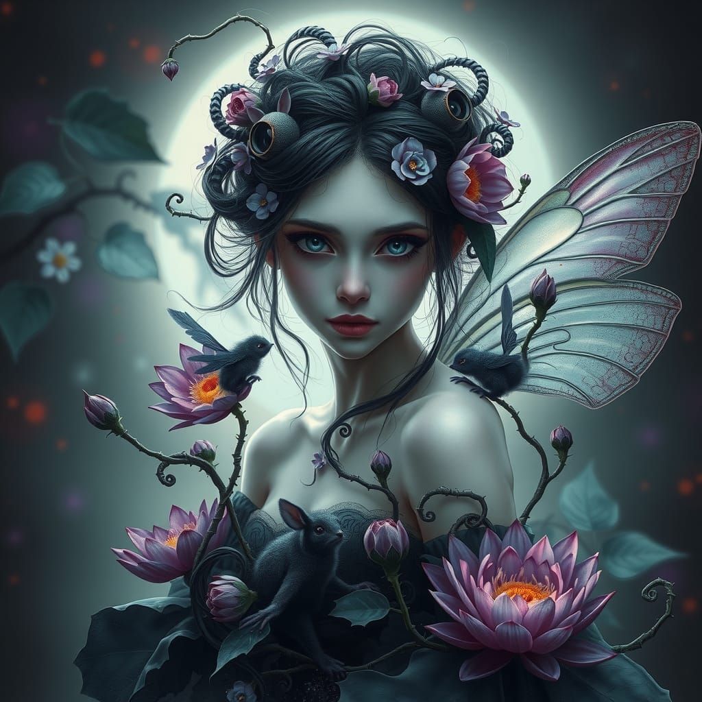 Ethereal Gothic Fairy Princess in Astral Realm