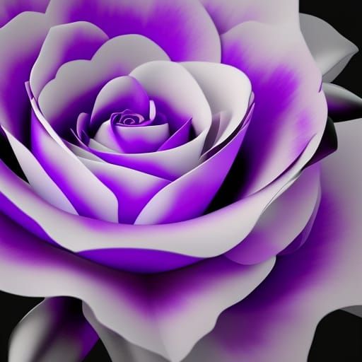 Majestic Ink Rose with Purple Ink Splashes