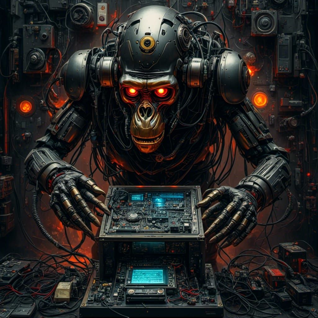 AI Image Mashup: Monkeys, Chocolate, and Zombies