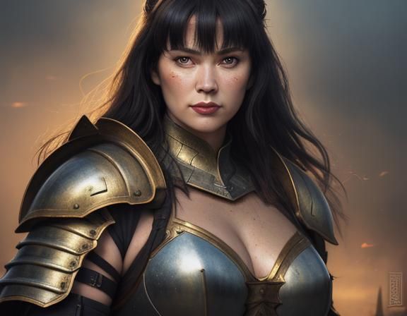 Dressed as a dungeon and dragon character, Betty Page is a b...