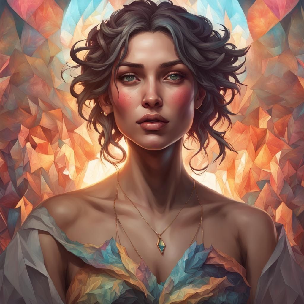 Hopeful Woman: Hyperdetailed Portrait in Volumetric Lighting