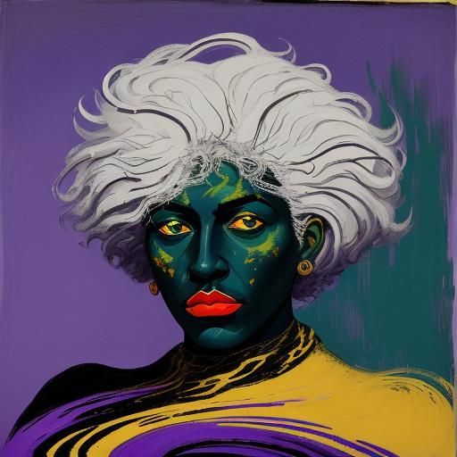Abstract Expressionist Woman with Bold Colors
