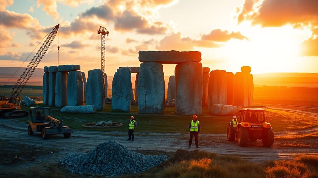 Ancient Meets Modern at Stonehenge Construction Site