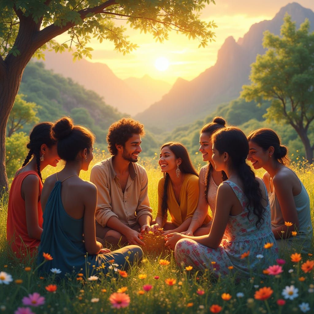 People from Diverse Cultures Share Stories in a Cozy Circle ...