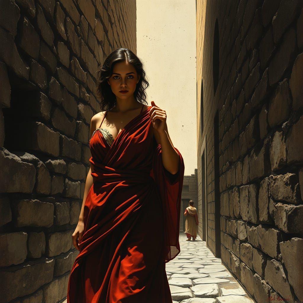 Thésée Holds Ariadne's Thread in Labyrinthine Shadows