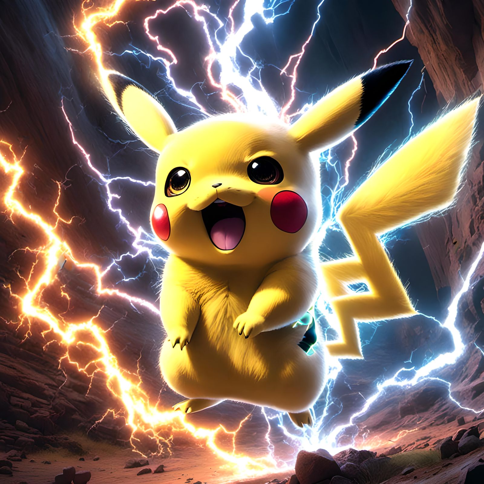Pikachu's Electrical Attack on Pokemon