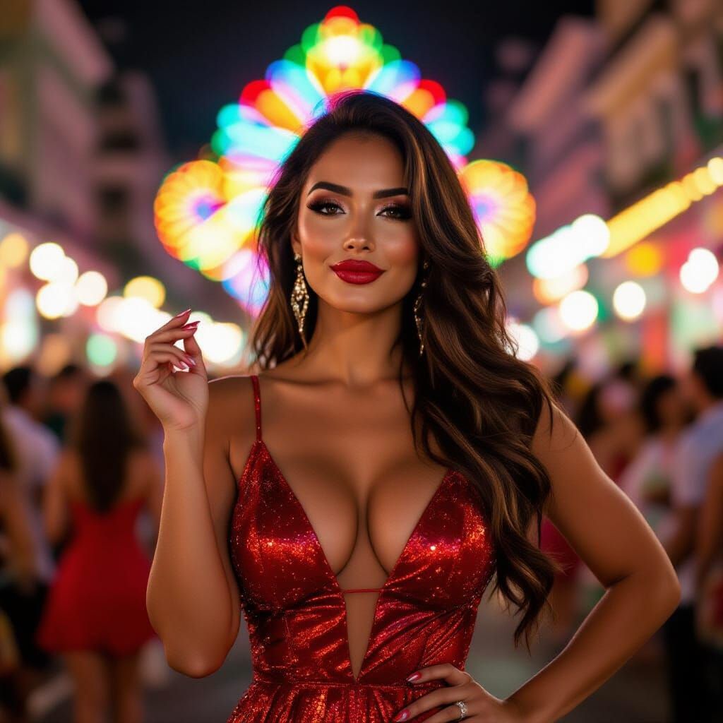 Latina at Rio Carnival in Art Deco Style