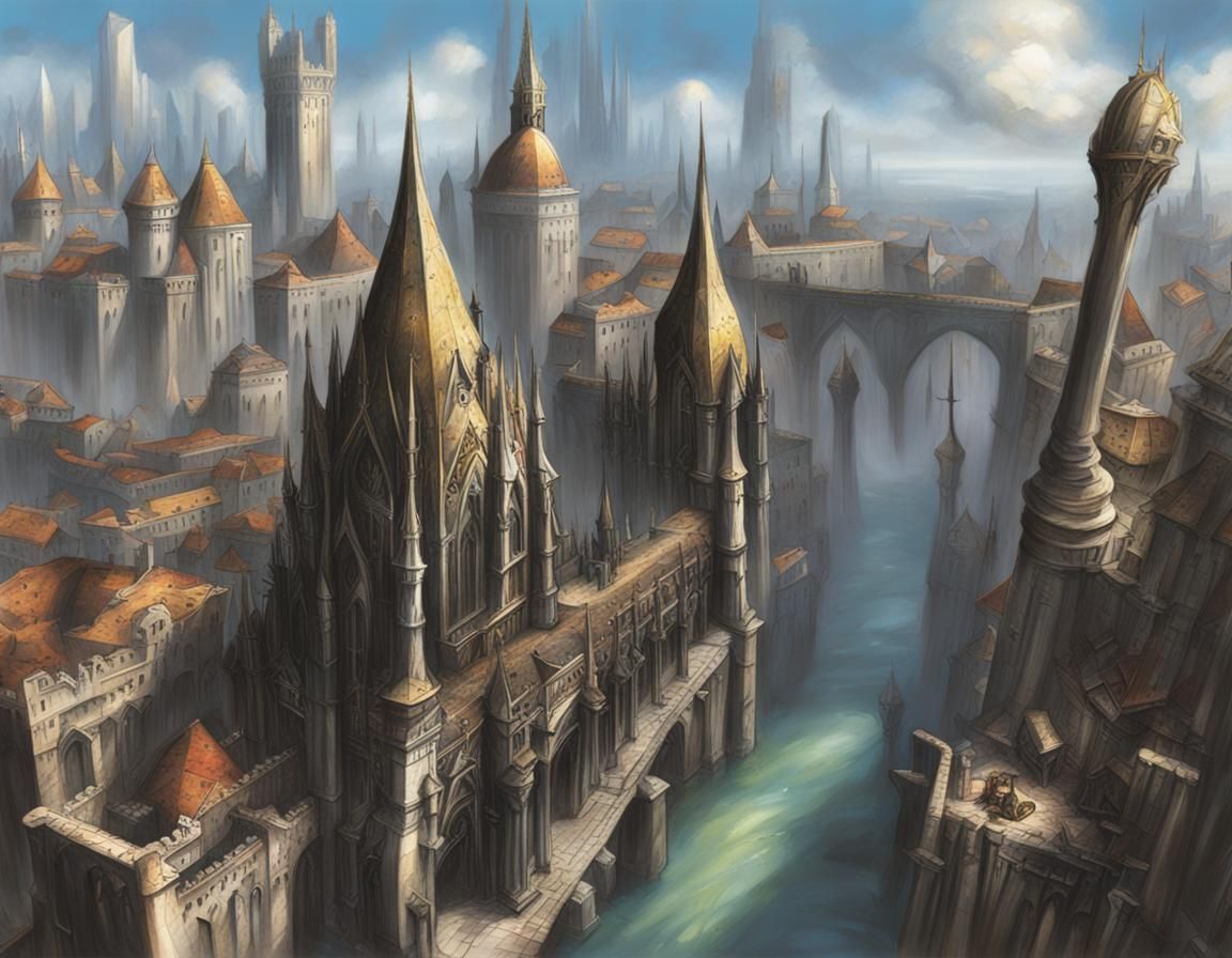 AI Generated Image of Ravnica Cityscape