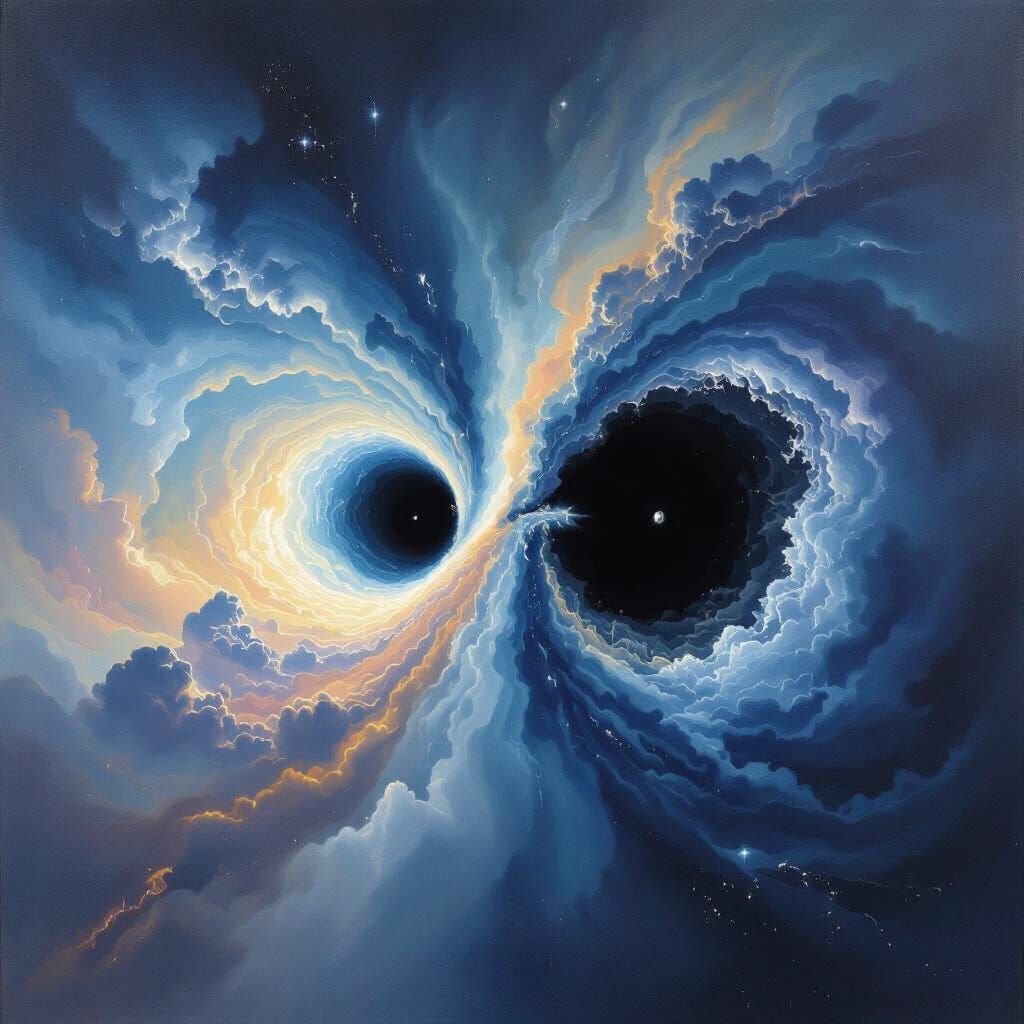 Cosmic Black Holes Attracting Each Other