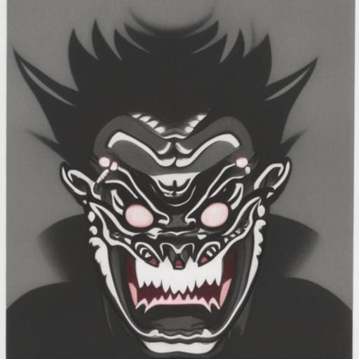 Vibrant Japanese Demon Illustration