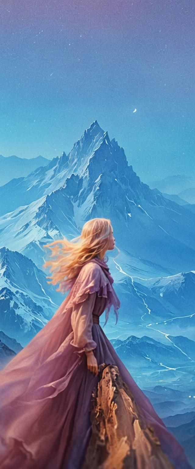 Mystical Woman Portrait in Pastel Colors