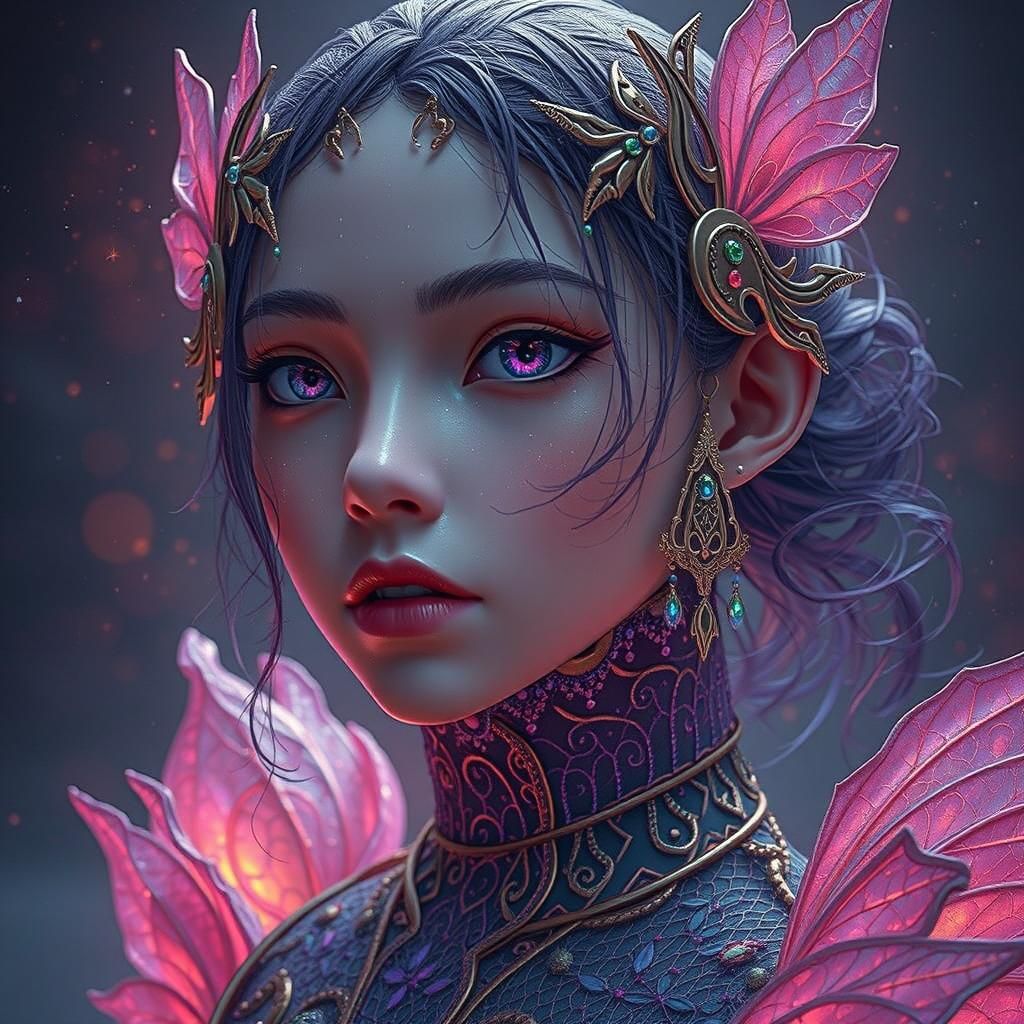 Mythical Garden with Dragons and Fairies