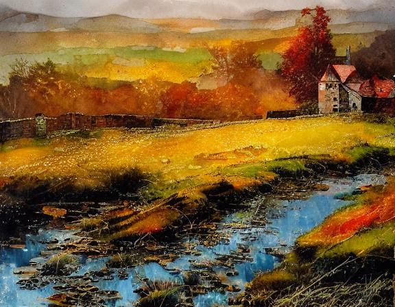Scottish Autumn Landscape Shines After the Rain
