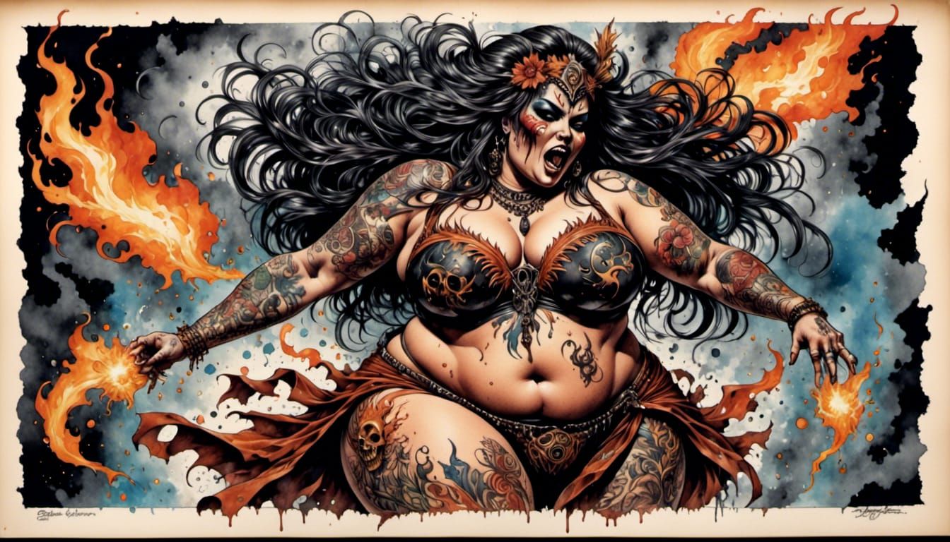 Tattooed Dancer Melts in 1970s Comic Art