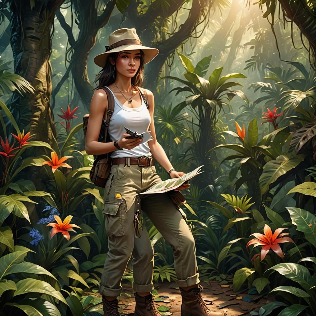 Woman Abducted by Jungle Creatures in Hyper-Realistic Art