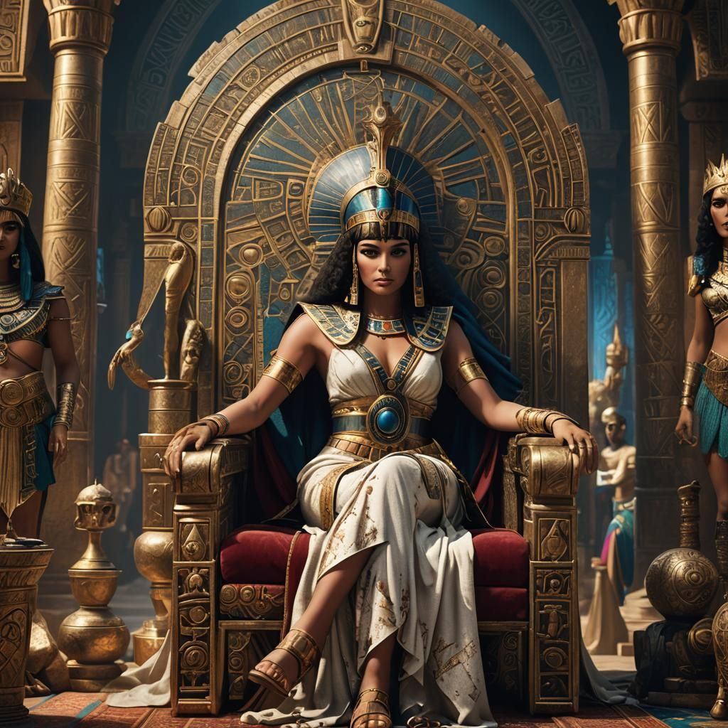 Cleopatra on a Throne: Fantasy Concept Art