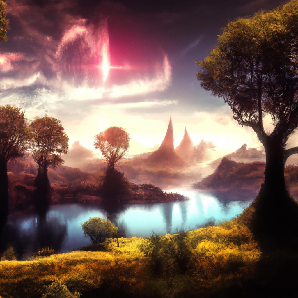 Glowing Magic Landscape: Epic Digital Matte Painting