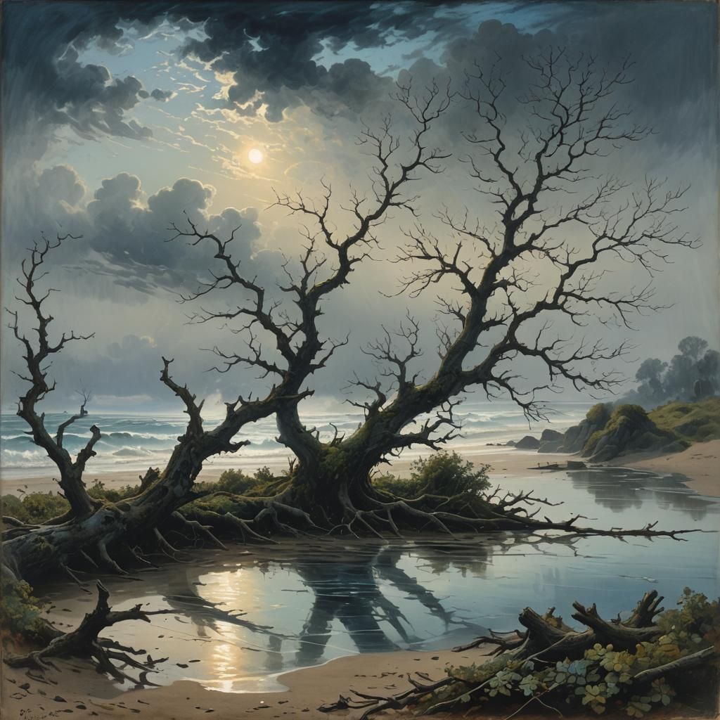 Misty River Mouth in Morning Fog