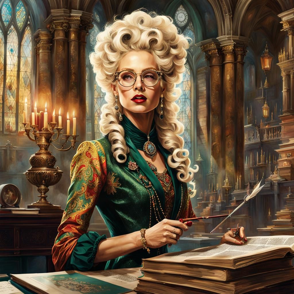 Glamorous Witch Journalist with Quick Spell Quill