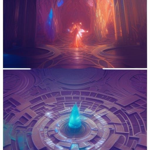 Crystal Labyrinth Concept Art in 8K Resolution