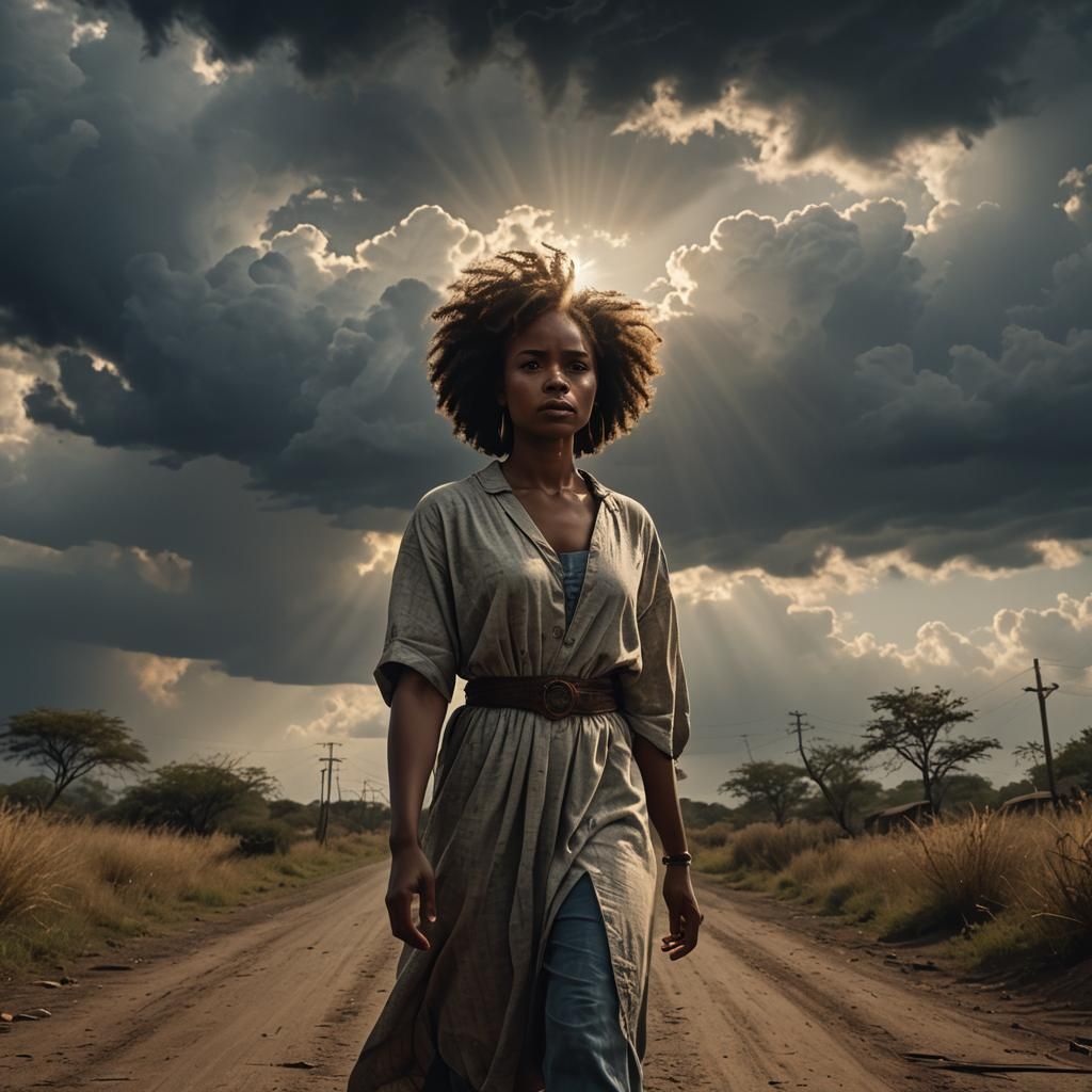 Haunted Beauty: Woman in Shadow, Sunlit World