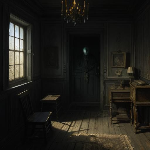 Eerie Light in Haunted House, Gothic Horror Style
