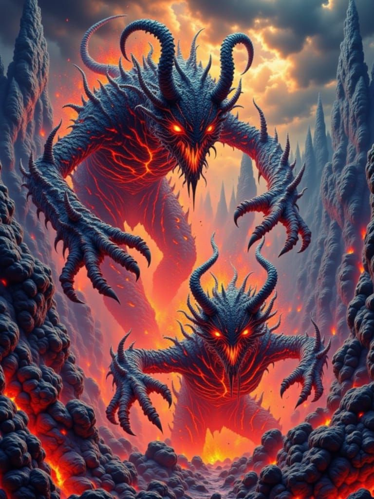 Fiery Lava Creatures Emerge from Blazing Cracks