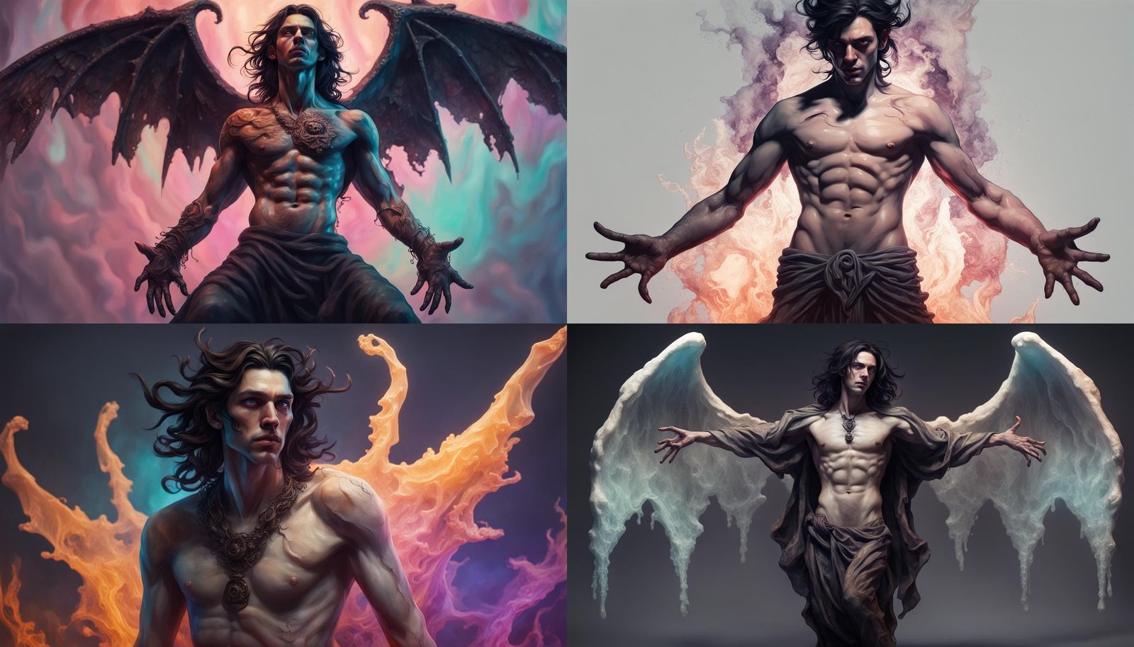 Alabaster Incubus Necromancer in Hyperrealistic Splash Art