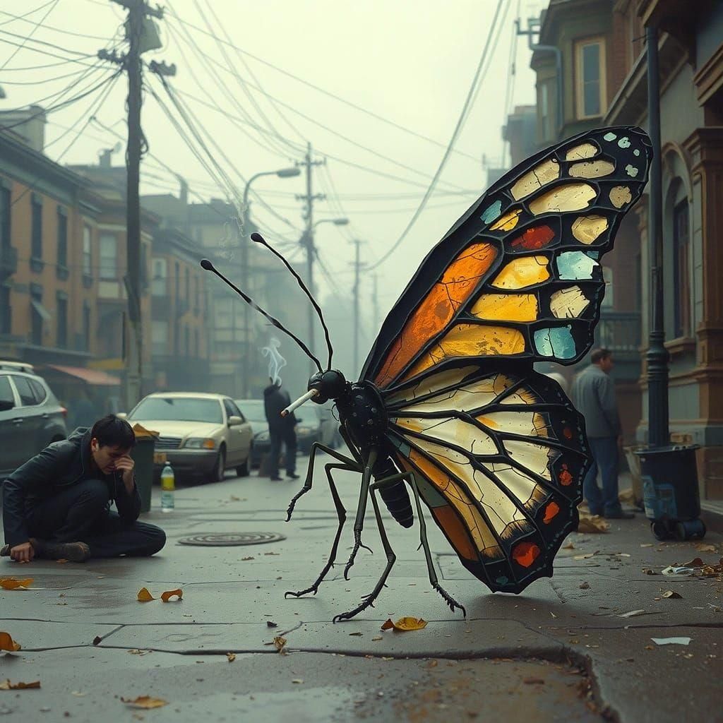 Heavy Cigarette Smoke Trails in Macro Detail