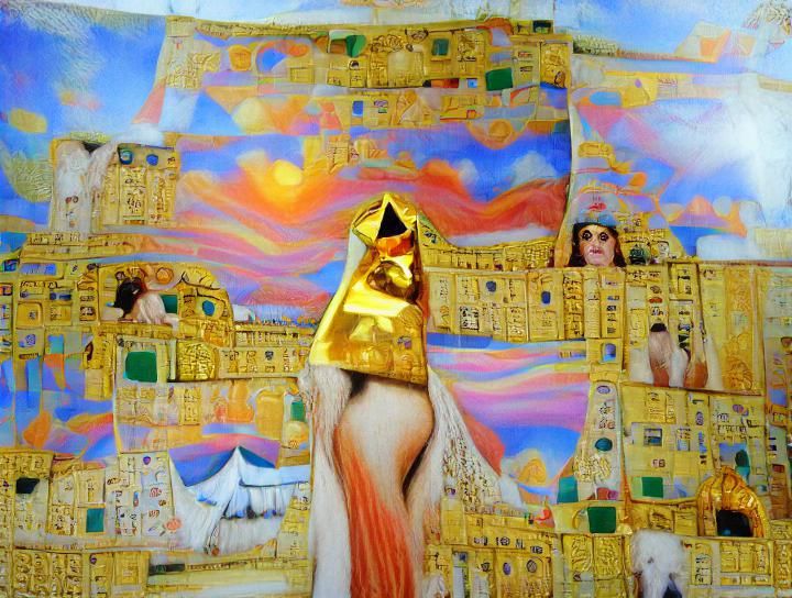 Surreal Golden Palaces in Dream Landscape