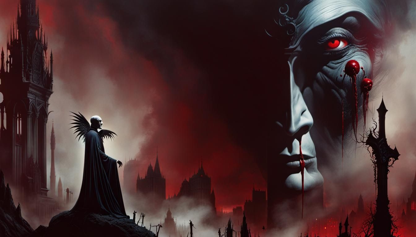 Ominous Horror Collage in Gothic Colors