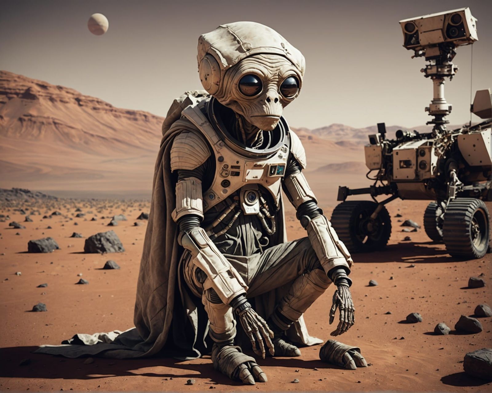 Homeless Alien Huddles on Mars