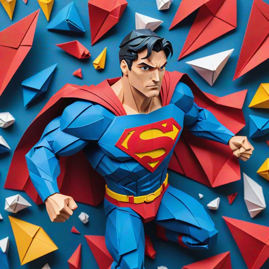 Hyper-Realistic Origami Superman Papercraft