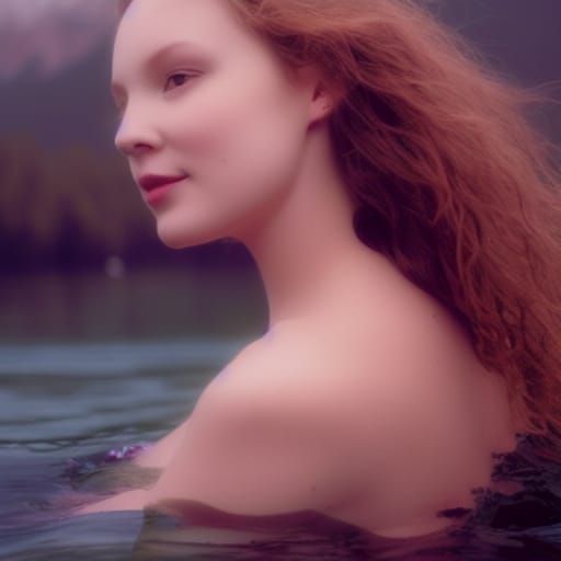 Enchanting Mermaid Swimming Freely in Lake