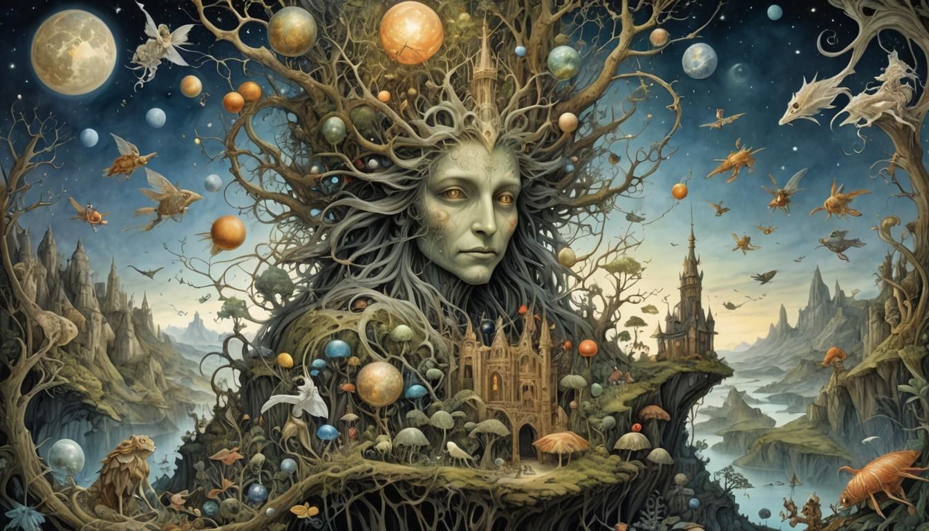 Enchanting Iridescent World Illustration in 8k