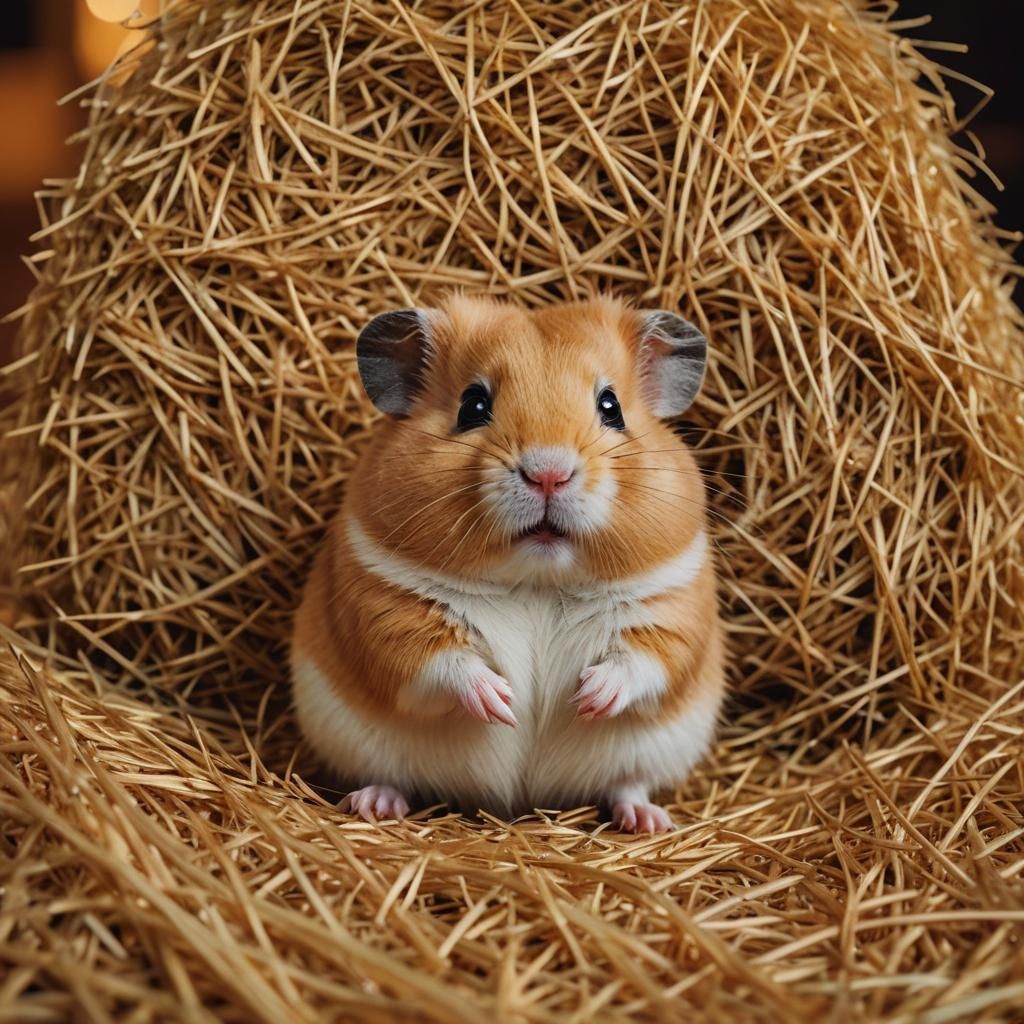 Cinematic Hamster Portrait in Golden Hour Lighting