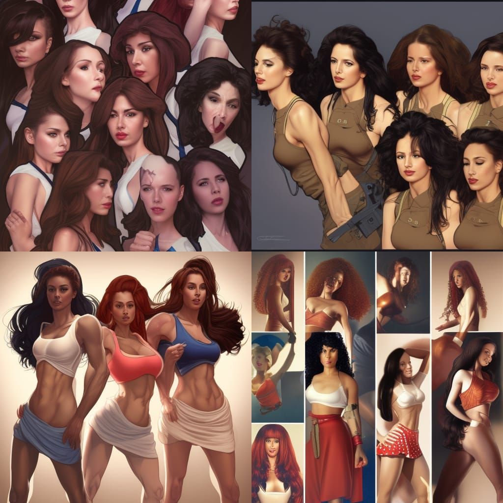 Patriotic Lady Soldiers: Hyperdetailed Concept Art Portrait