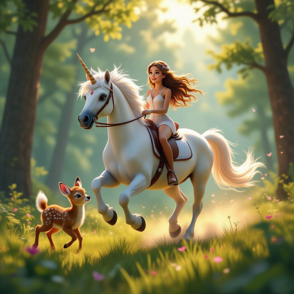 Unicorn Ride Through Enchanted Forest: 3D Animation