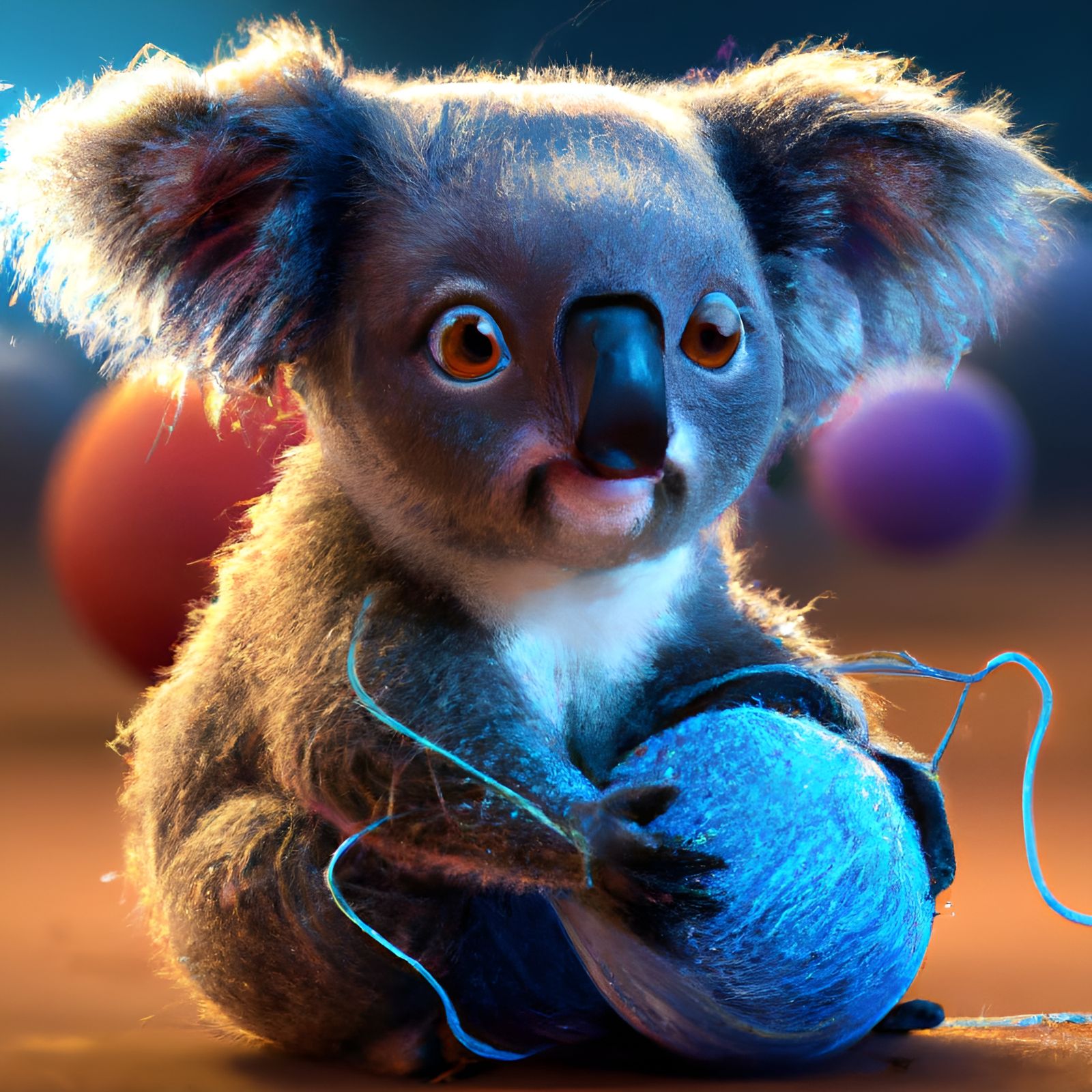 Baby Koala's Yarn Adventure: Detailed Concept Art