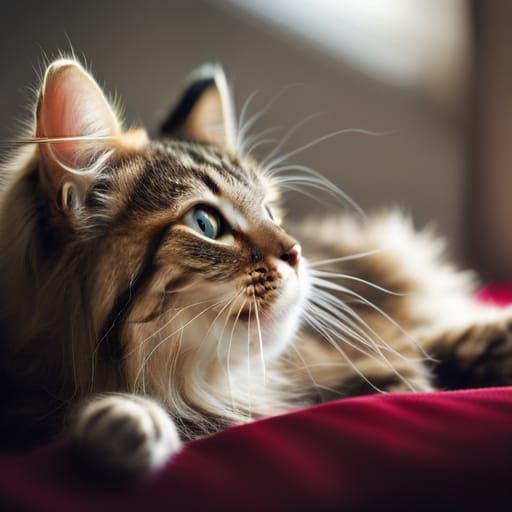 Fluffy Tabby Kitten Portrait